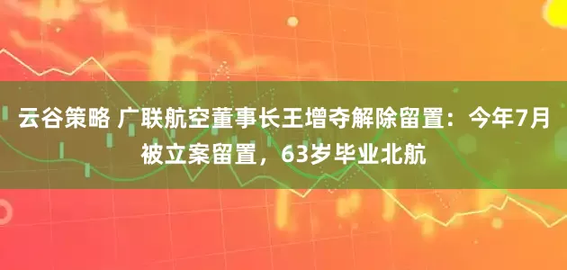 云谷策略 广联航空董事长王增夺解除留置：今年7月被立案留置，63岁毕业北航
